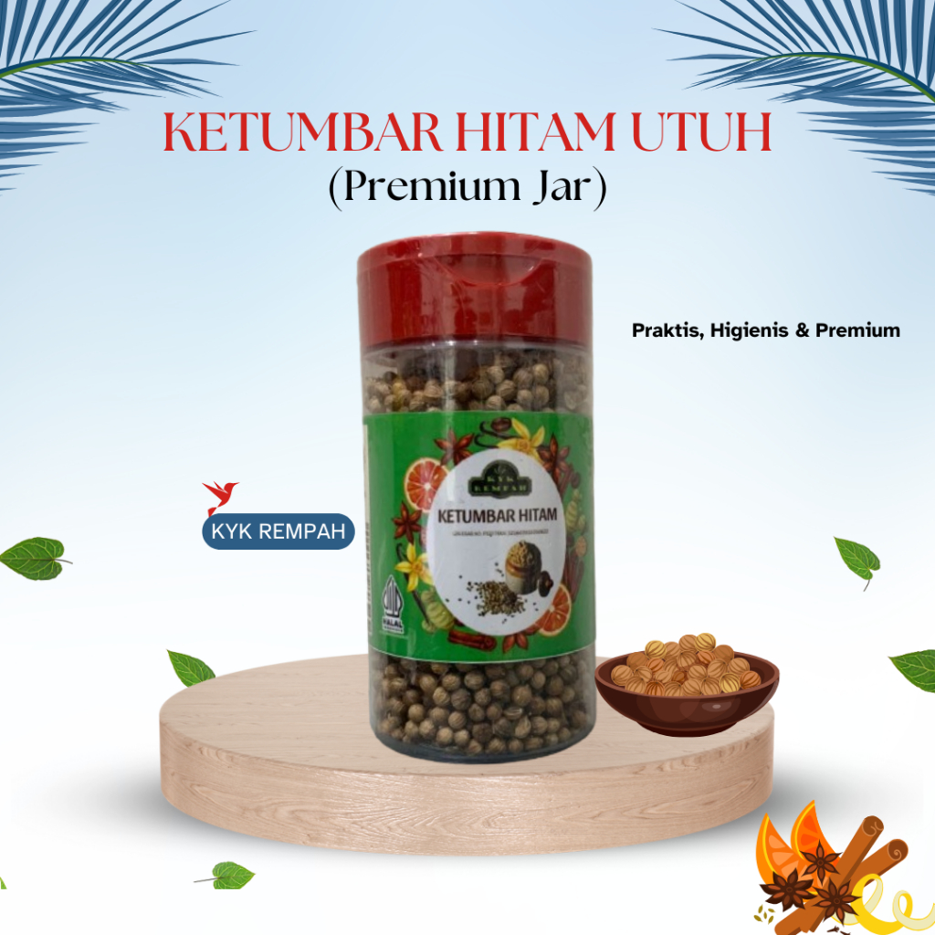

Ketumbar Hitam Organik Utuh Premium JAR | Black Coriander | Bumbu Dapur Praktis | KYK Rempah