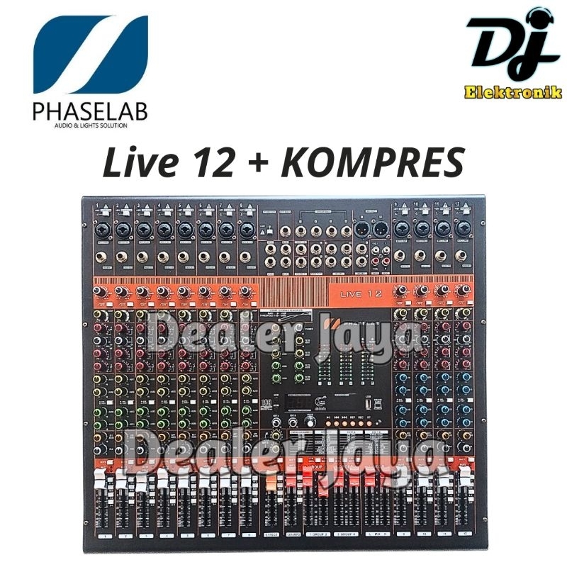 Mixer Analog Phaselab / Phase Lab LIVE 12 / LIVE12 + KOMPRES - 12 channel