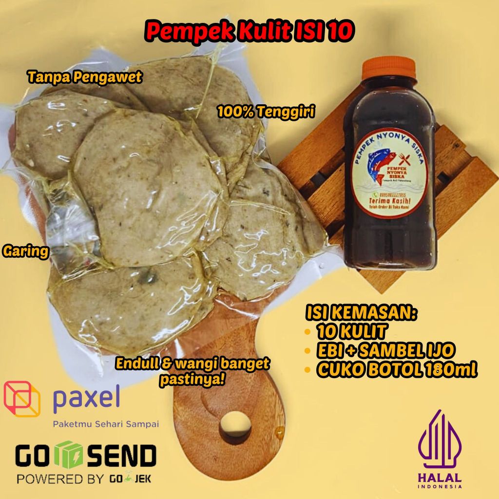 

PEMPEK PALEMBANG NYONYA SISKA - KULIT ISI 10 (ASLI PALEMBANG)