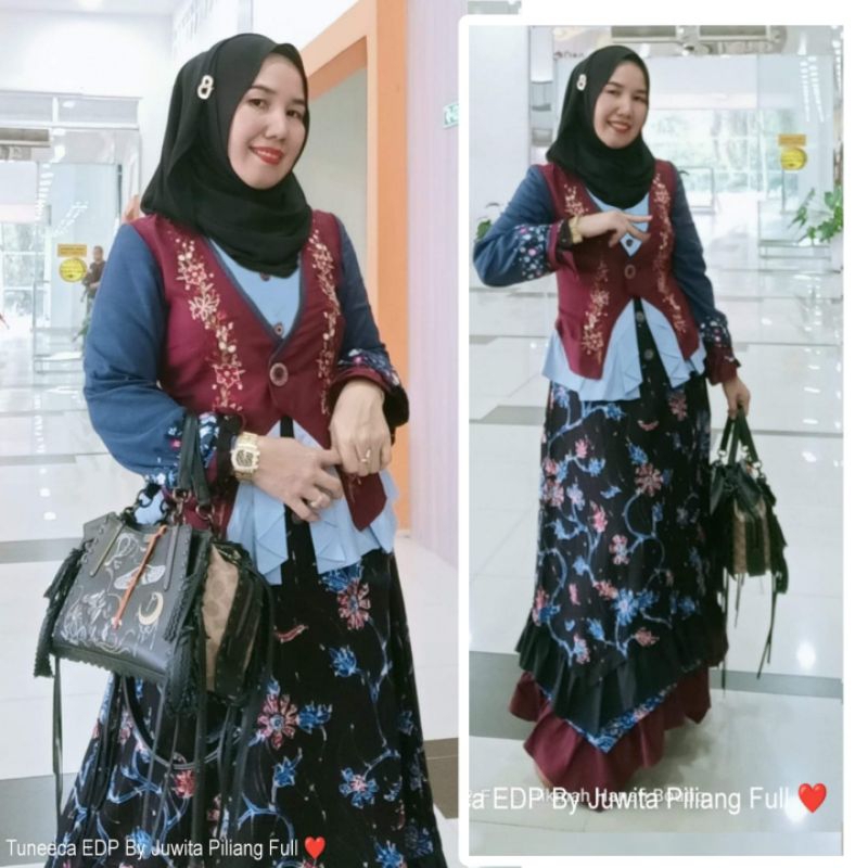 GAMIS KATUN ELEGAN PREMIUM,TUNEECA BATIK TULIS