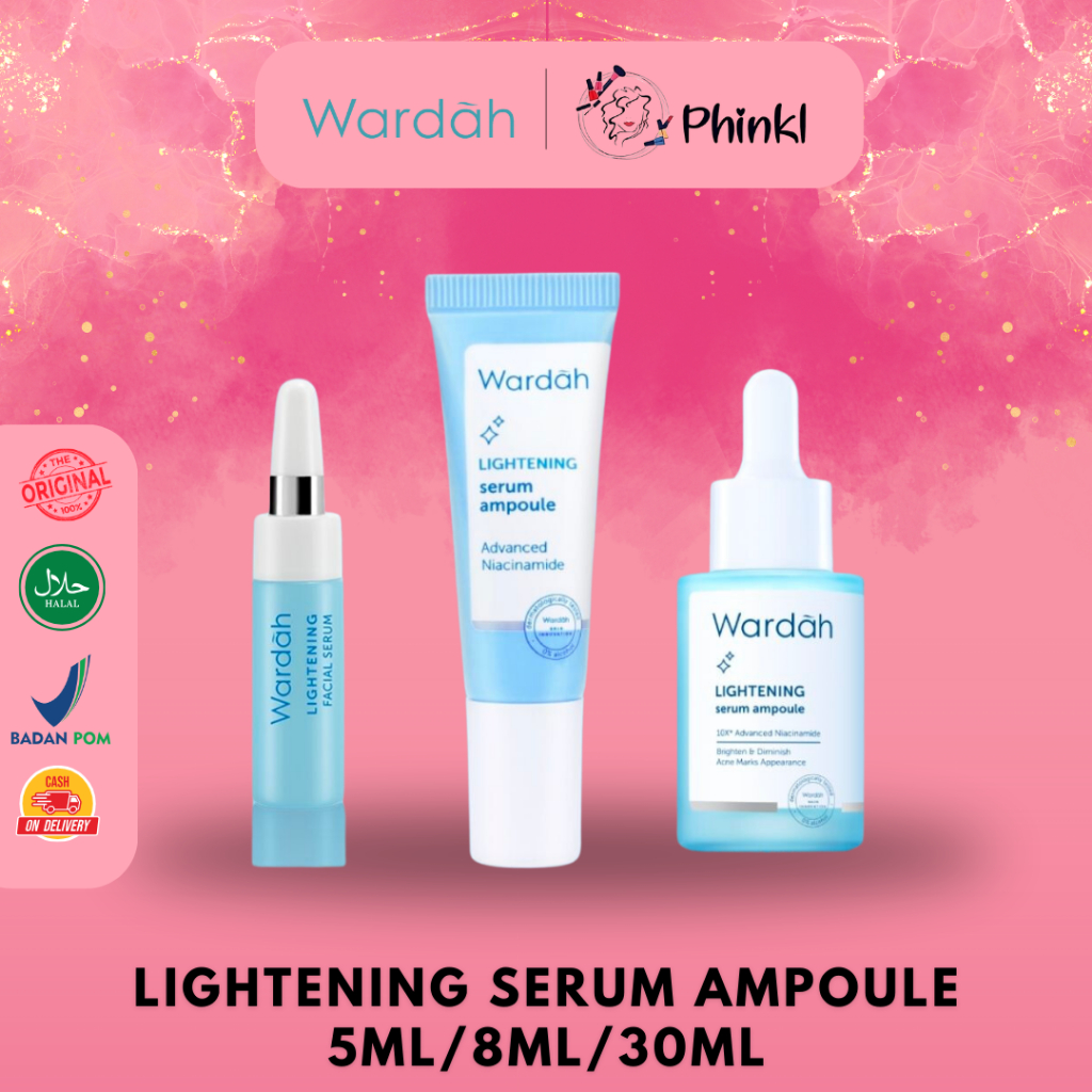 `ღ´ PHINKL `ღ´ ᘺᗩᖇᕲᗩᕼ Wardah Lightening Serum Ampoule pencerah wajah 5ml / 8 ml / 30 ml pemutih meng