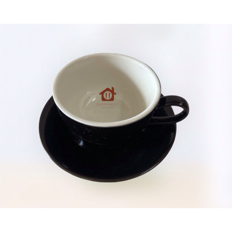 Cangkir Cappuccino Kopi Latte Cup keramik hitam 200ml