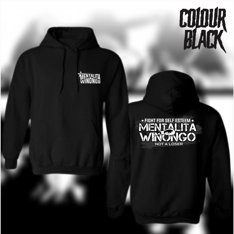 Hoodie PSHW Motif simpel Mentalita Winongo Not a loser dtf sablon anti luntur Ninety nine