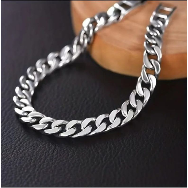 gelang model rantai baja titanium anti karat laki-laki