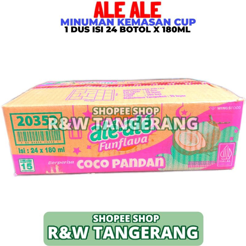 

Ale Ale Rasa Cocopandan 1 Dus Isi 24 Botol 180ML