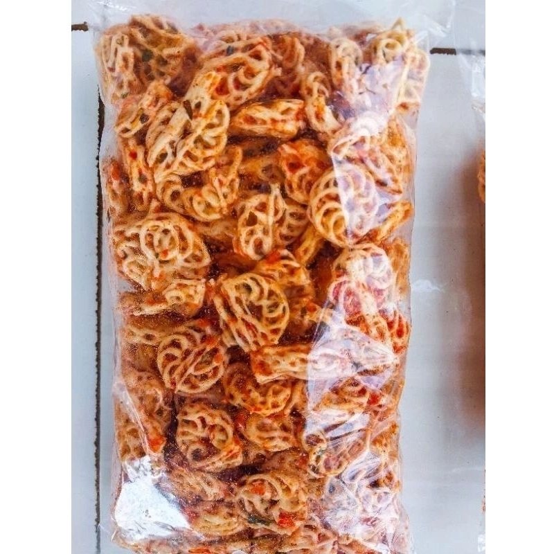 

Krupuk Seblak Mawar Seblak kering Rafael kemasan pouch 250gr