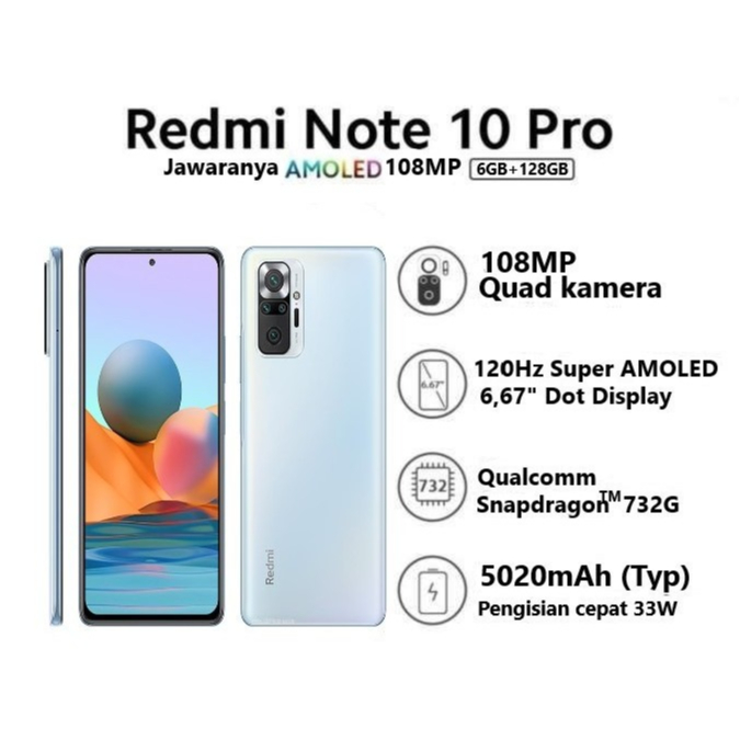 fullset Handphone XIAOMI REDMI NOTE 10 [5G] 6GB/128GB - 8/128GB - BERGARANSI
