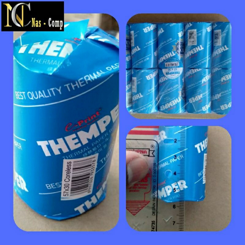 

KERTAS THERMAL THEMPER TERMAL, PAPER ROLL UKURAN 57x30 merek E-PRINT