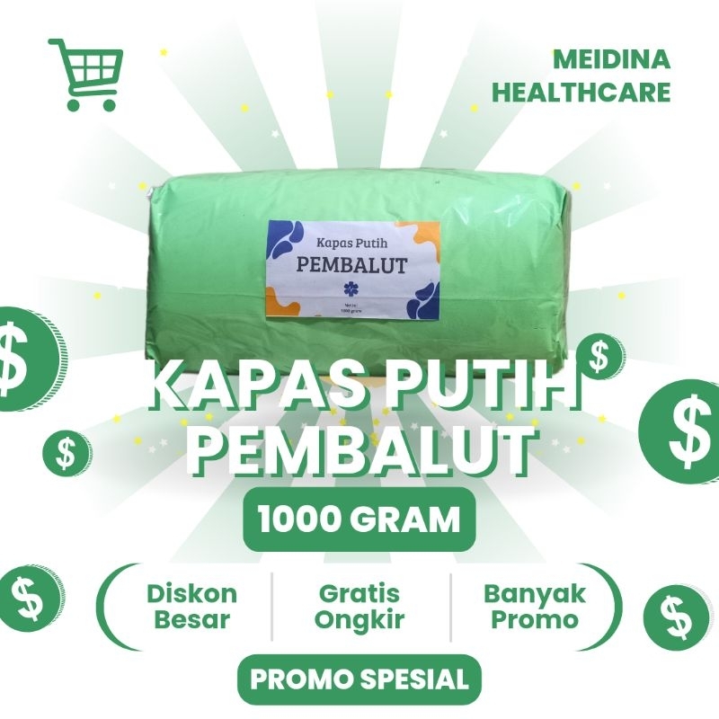 Kapas Putih Pembalut 1000 gram / Kapas Pembalut 1kg