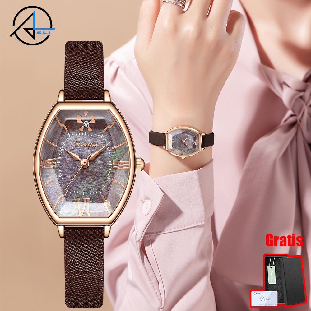 Sunlifex Jam Tangan Wanita 6118 Korea Antik Tali Kulit Wanita Jam Kecil Jam Tangan Cewek