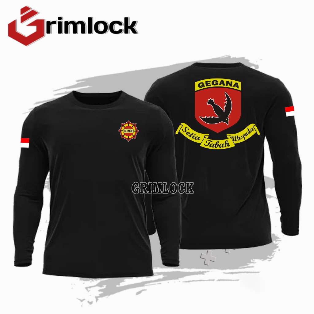 Kaos Brimob / Logo Gegana / Tangan Pendek / Tangan Panjang