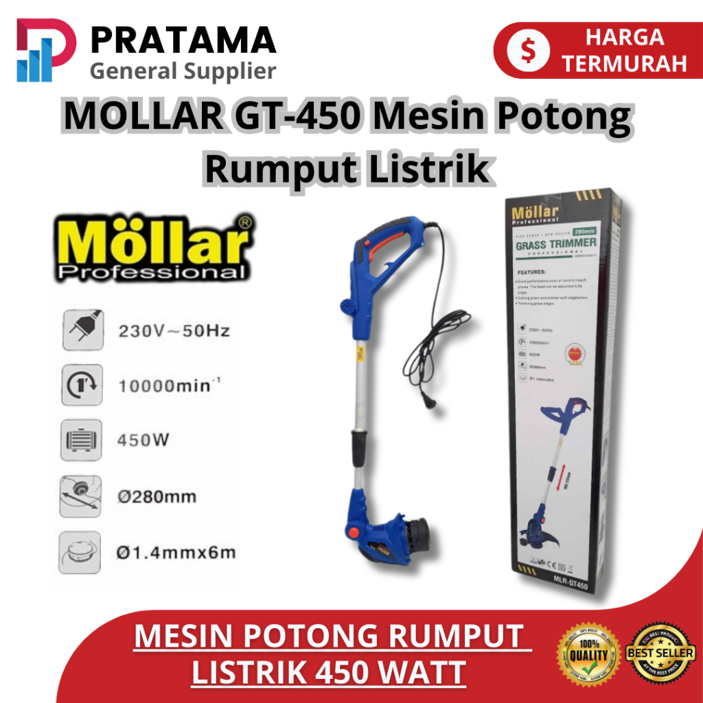 Mesin Potong Rumput Listrik Gunting Rumput Alat Pemotong Rumput Grass Trimmer 450