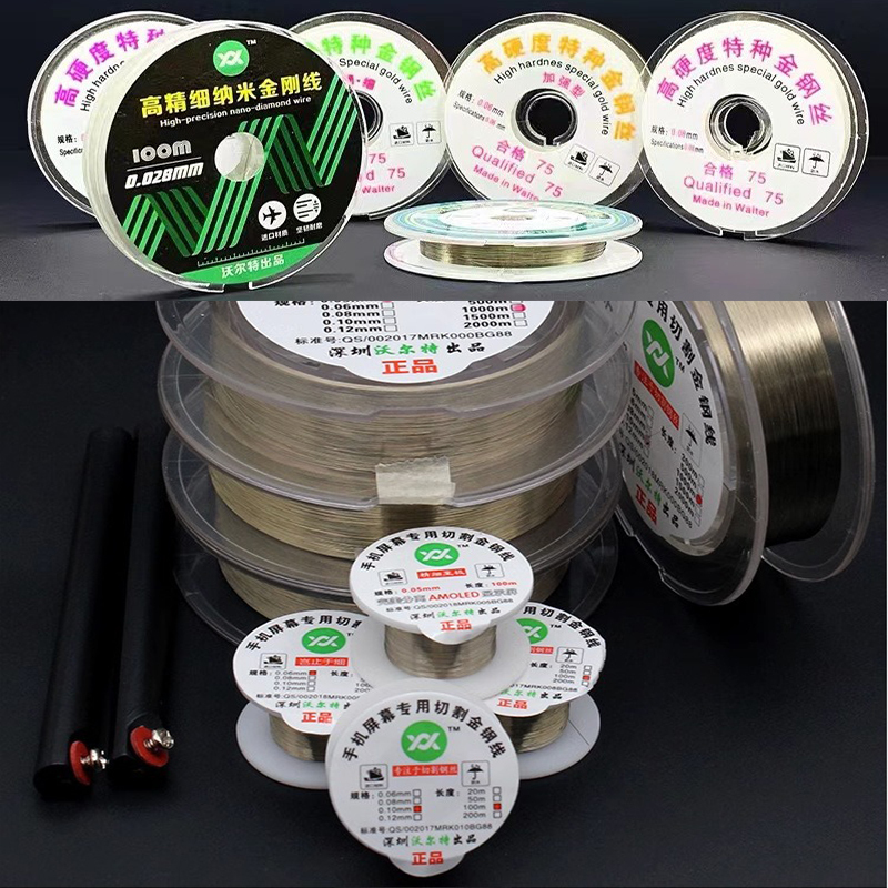 Kawat Baja Pemisah Pemisahan Layar Ponsel / Kawat Gold Wire 0.028mm 0.04mm 0.05mm 0.06mm 0.08mm Vers