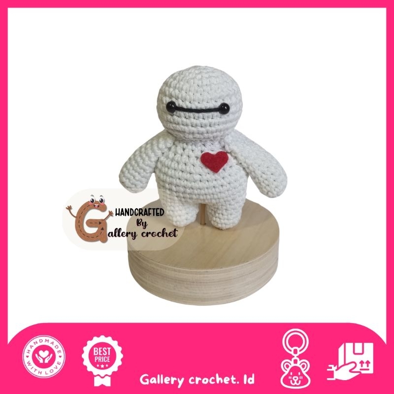 Gantungan kunci Baymax | Ganci Rajut baymax | boneka baymax