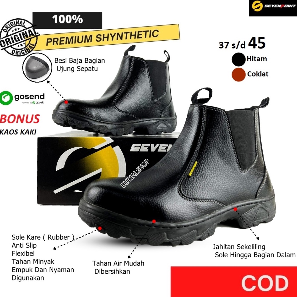 KODE K2M9 Sepatu Safety Boots Pria Wanita Original Ujung Besi Baja Sefty Shoes Septy Septi Cowok Spa