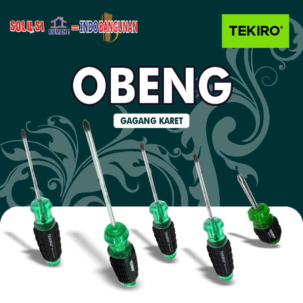 TEKIRO - TKR OBENG GAGANG KARET HIJAU/ OBENG/ OBENG GAGANG KARET