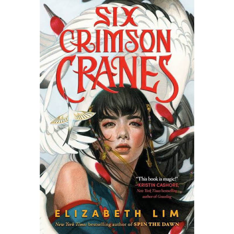 Six crimson cranes (preloved)