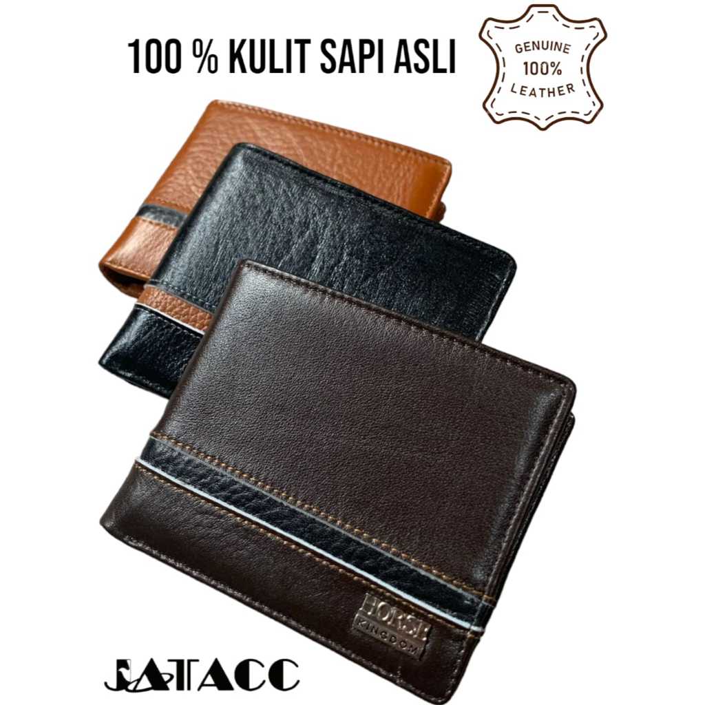 Dompet Kulit Pria Original / Dompet Lipat Cowok Kulit Sapi Asli Branded Keren Premium by JATACC Leat