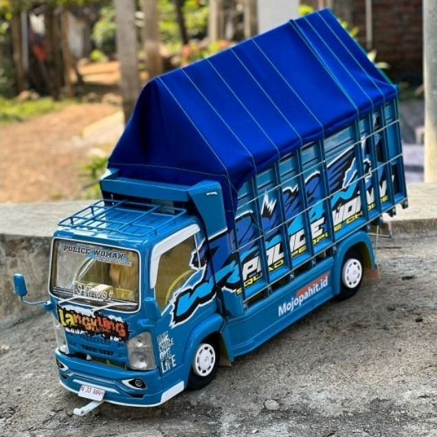 MINIATUR TRUK OLENG MINIATUR TRUK LAMPU TERPAL MURAH TRUK OLENG KAYU BISA COD