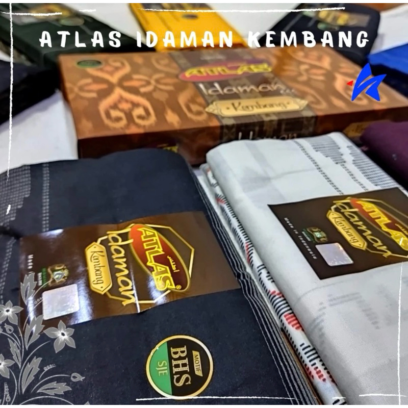 Sarung Atlas Motif BHS Hitam Putih Termurah