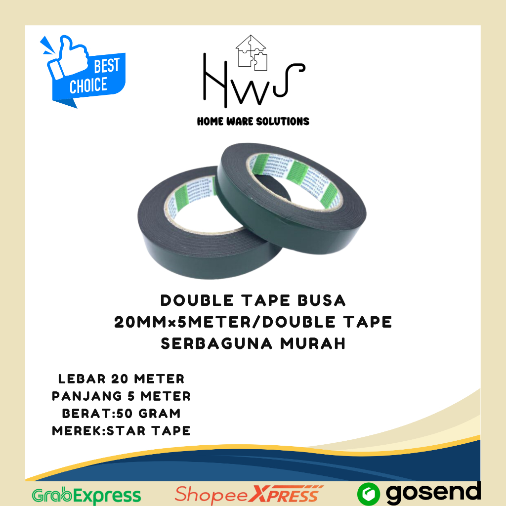 

Double Tape Busa 20mm×5meter/Double Tape Serbaguna Murah