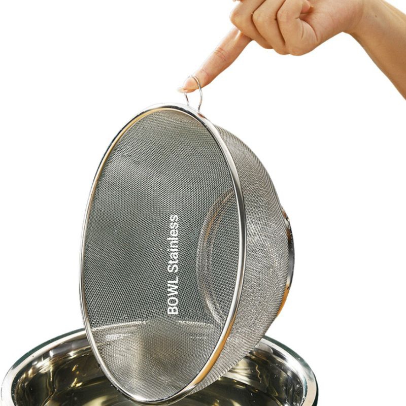 Saringan Strainer Bulat Stainless 304 Multifungsi Diameter 18 Cm