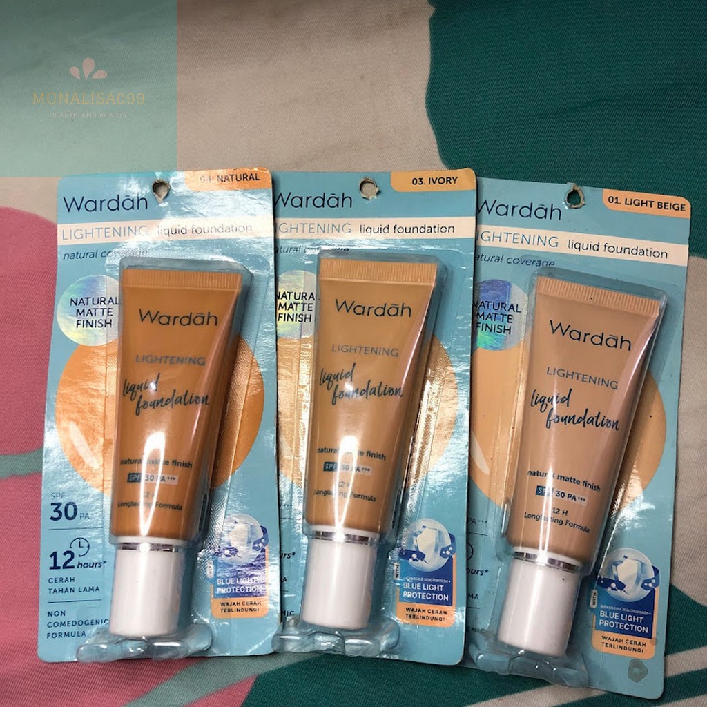 WARDAH Lightening Liquid Foundation SPF 30 PA+++ / Foundation Wardah / Alas Bedak Tahan Lama / Liqui
