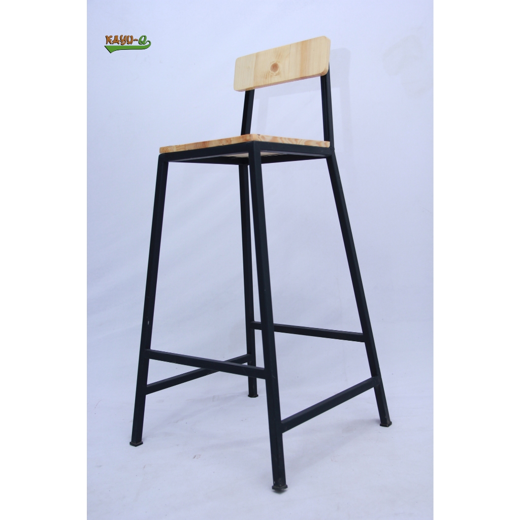 Kursi Bar Cafe Industrial – Tinggi 90 cm – Cocok Konter HP