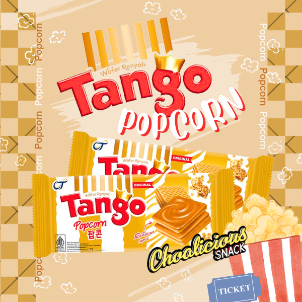 

TANGO Wafer Bite Rasa Popcorn Ecer Snack Makanan Ringan @39 gram