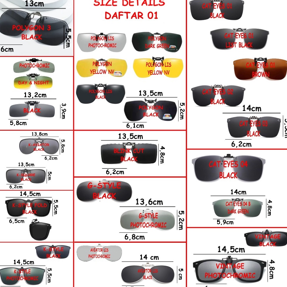 TERBARU Kacamata Polarized Klip On Anti Silau Saat SiangMalam  DayNight View Clip Ons