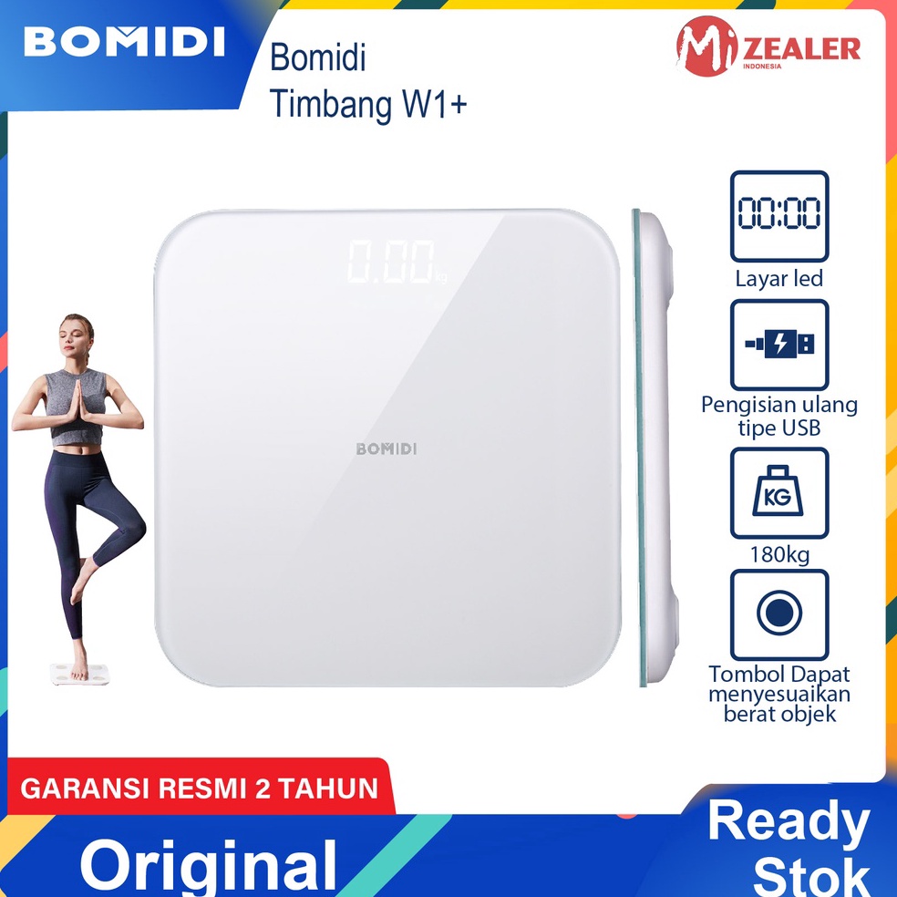BOOMING Body Fat Scale BOMIDI W1 Timbangan Elektronik With USB 18Kg Weight Body Scale Desain Unik LC