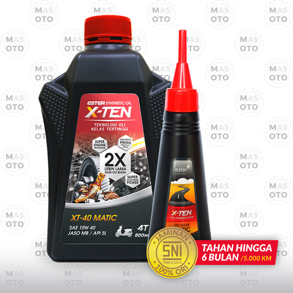 PAKET OLI Matic Yamaha - X-TEN 10W40 800mL + Oli Gardan 120mL