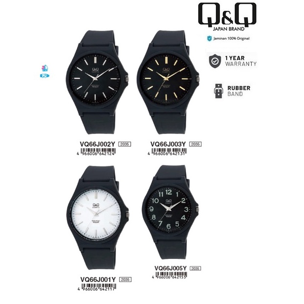 LANGSUNG ATC QQ ORIGINAL QQ QNQ VQ66 VQ66J VQ66J2Y JAM TANGAN PRIA WANITA TAHAN AIR TALI KARET