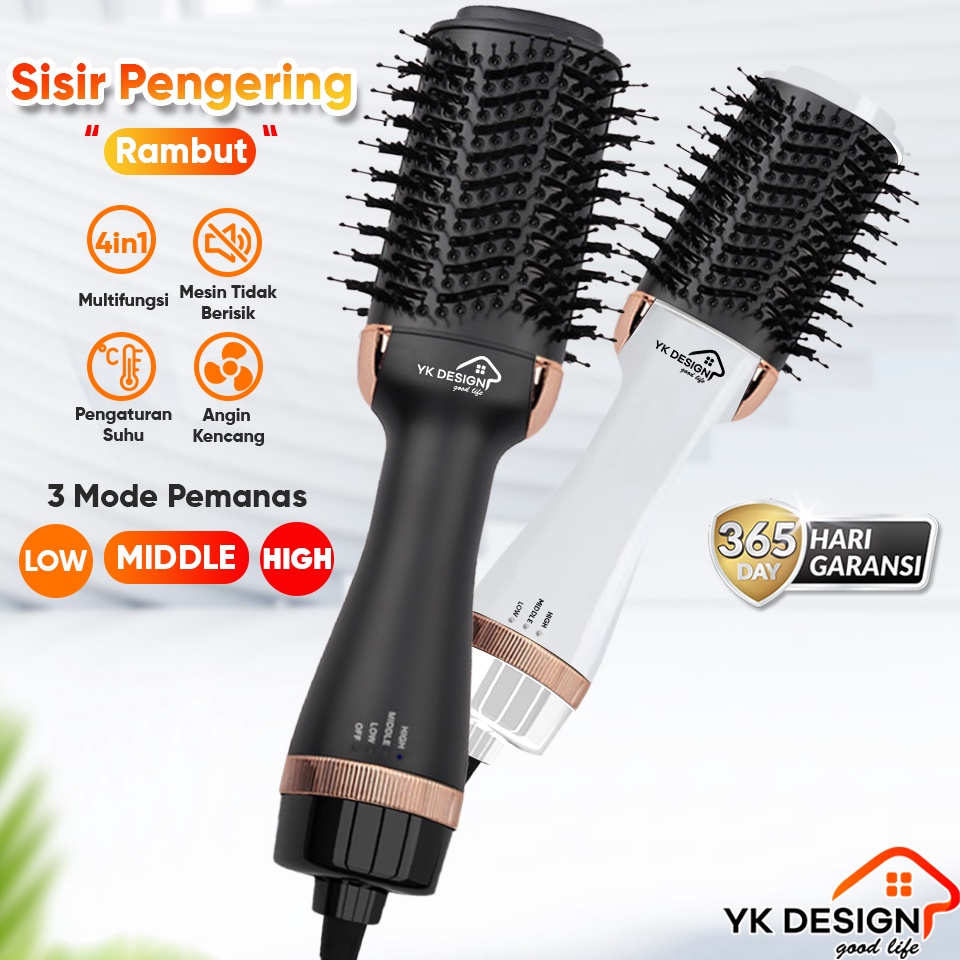 Bagus Dipakai YK DESIGN YK163A One Step Brush Hair Dryer Special Color 4 in 1 Comb Dryer Straightene