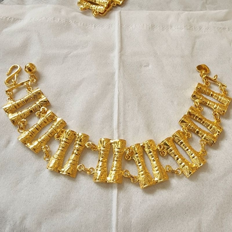 gelang Bambu Papua Lapis Emas 24k