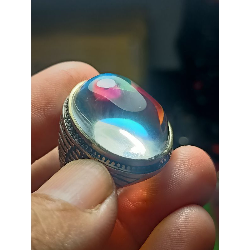 Batu cincin kalimaya pelangi dim jumbo cincin pria termurah
