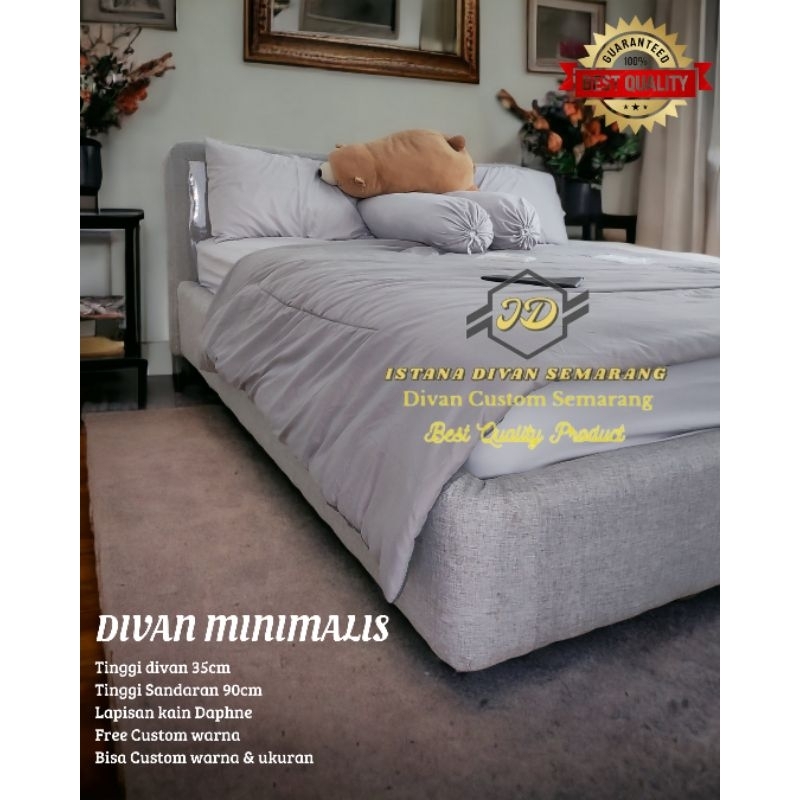 Divan Dipan Tempat Tidur Minimalis Mewah Kain Daphne