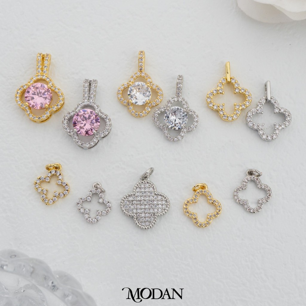 MODAN CHARM - Lucky Clover Good Luck Charm Liontin DIY Keberuntungan Hypoallergenic