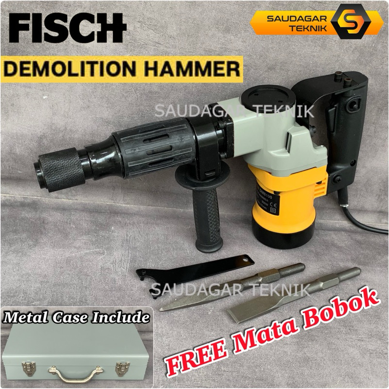 Mesin Bor Bobok Beton Tembok HEX 17 Fisch Jack Hammer Demolition Hammer Fisch HEX17