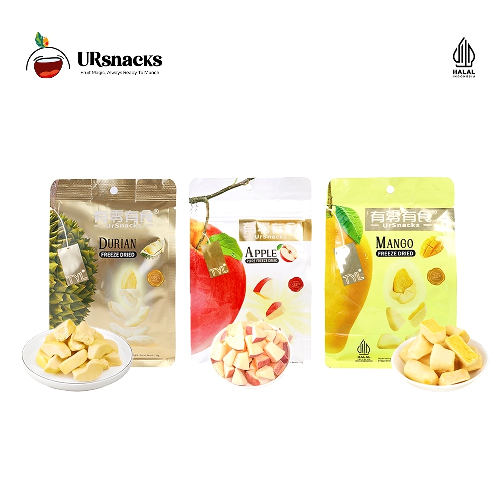 

URSNACKS Bundle Of 3 - Freeze Dried Keripik Sehat Durian + Mango + Apple