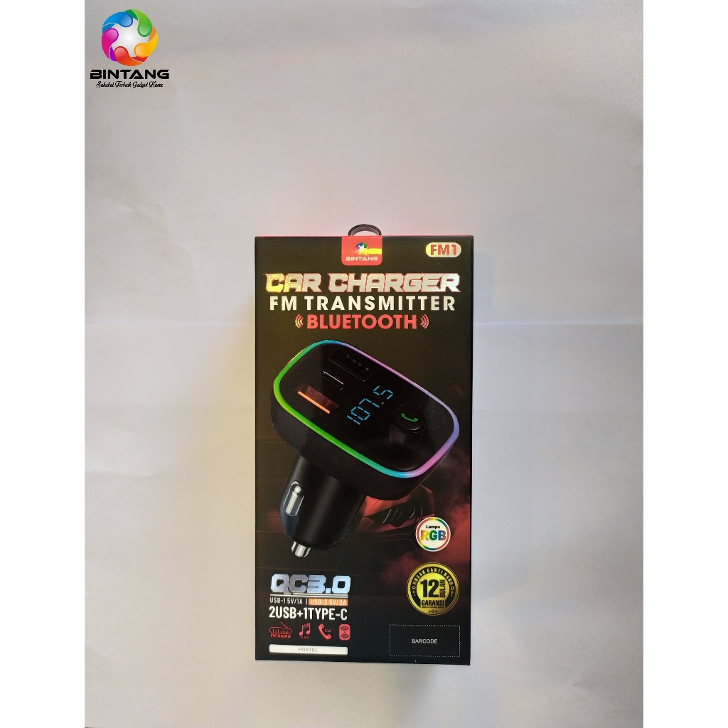 CAR CHARGER FM TRANSMITTER BINTANG FM-1