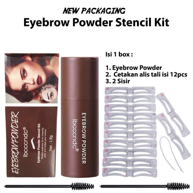 Eyebrow Stencil Kit + Cetakan Alis + Tali isi 12pcs / Powder Cetakan Alis Instan / Eyebrow Stamp Ste