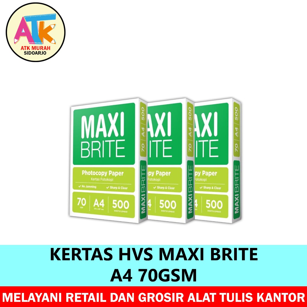 

Kertas HVS Maxi Brite A4 70Gsm