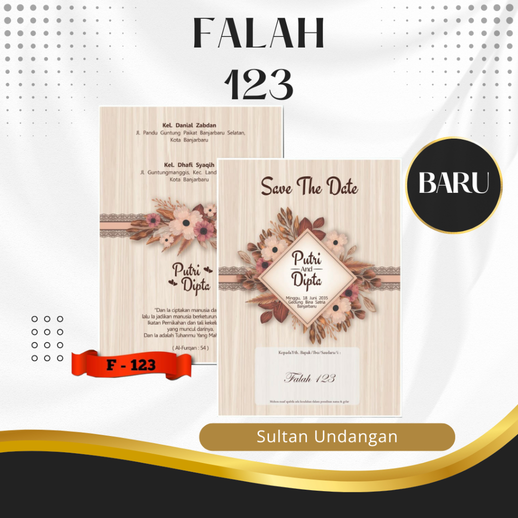 Blangko Kartu Undangan Pernikahan Falah 123