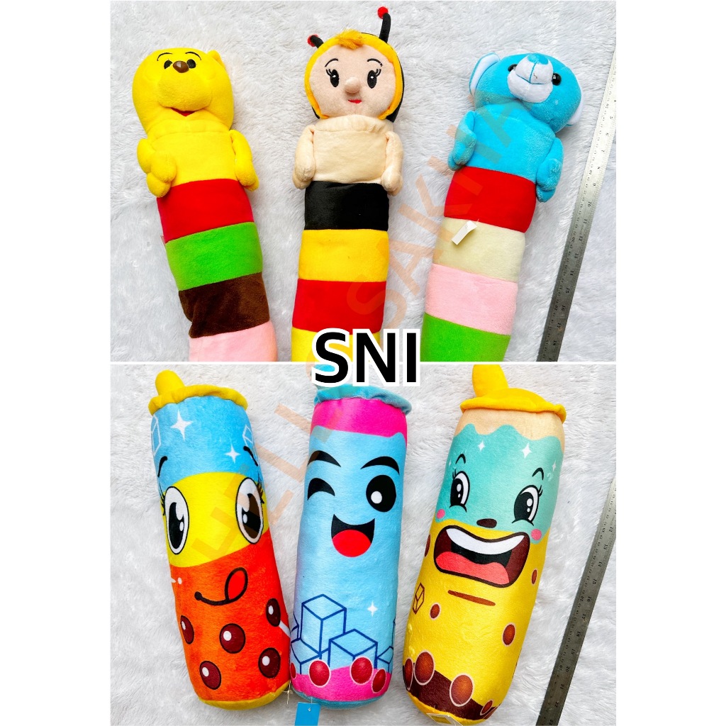 MAINAN GULING BONEKA KEPALA DAN BOBA MINUMAN DRINK LUCU GEMES IMUT WARNA WARNI PLUSH TOY TOYS PILLOW