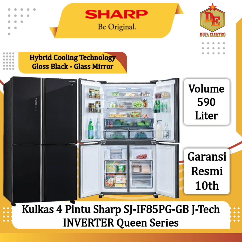 Kulkas 4 Pintu Sharp SJ-IF85PG-GB J-Tech INVERTER Queen Series