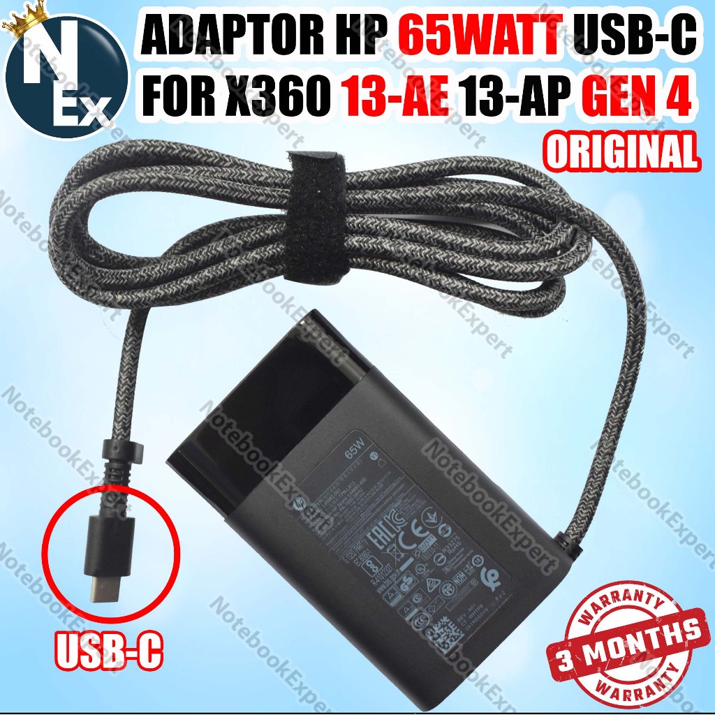 ADAPTOR HP 65WATT USB-C FOR X360 13-AE 13-AP GEN 4 ORIGINAL