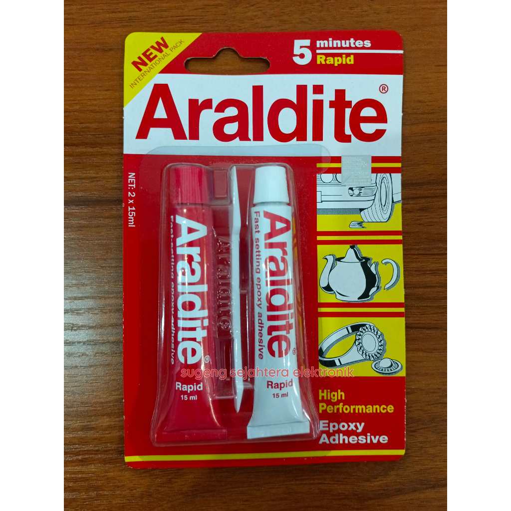 

ARALDITE Lem Epoxy // Lem Speaker // Lem Araldite Merah Rapid Clear 5 Menit Bening Original
