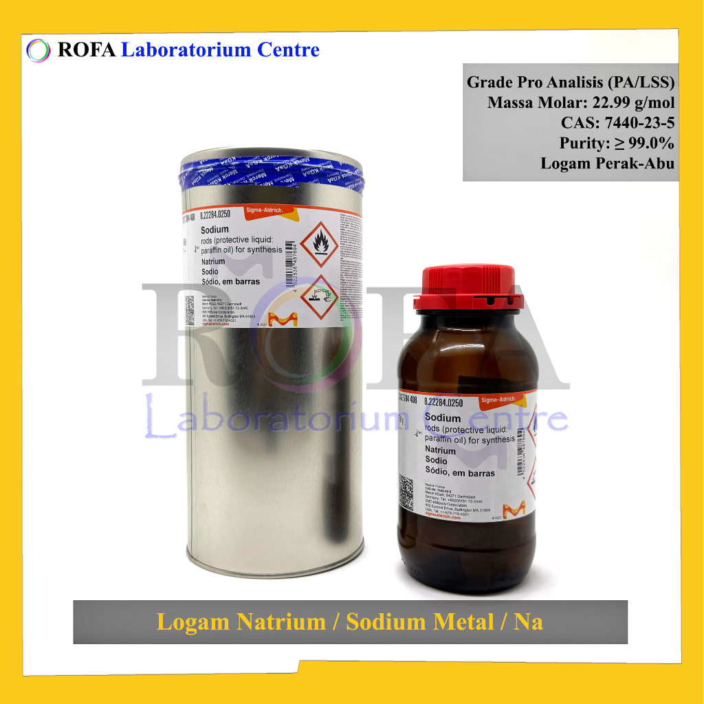 Logam Natrium / Sodium Metal / Sodium Rod / Na Pro Analisis 250 Gram - Chemicals Solution