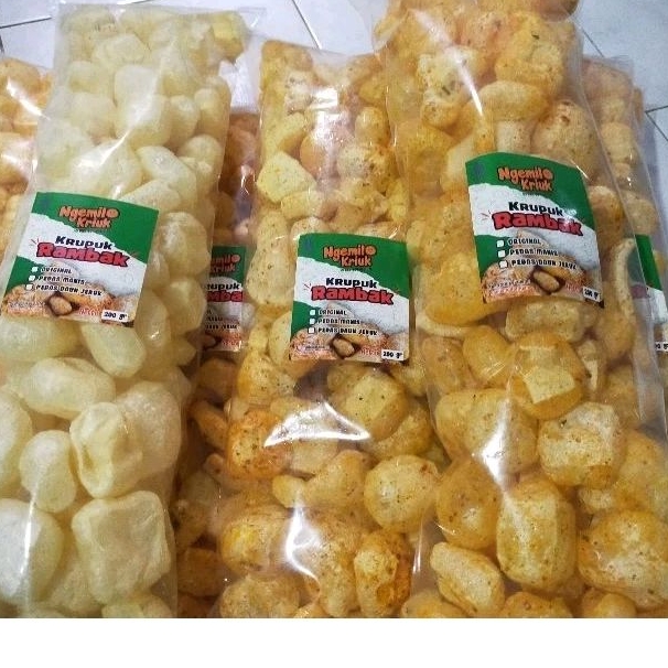 

KERUPUK RAMBAK//NGEMILO Kriukk 400gram